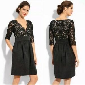 Eliza J Black Lace & Faille Cocktail Dress Sz 8